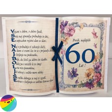 Posvetilo v obliki knjige za 60 let - Modra Posvetilo v obliki knjige za 60 let - Modra